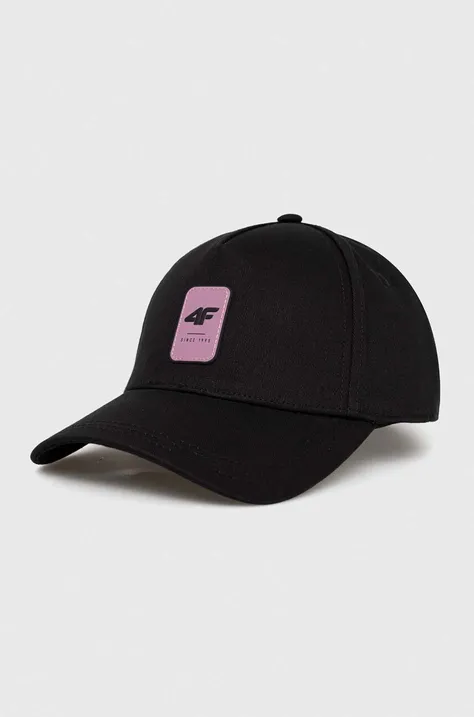 Βαμβακερό καπέλο του μπέιζμπολ 4F χρώμα: μαύρο