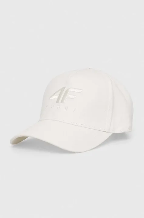 Bombažna bejzbolska kapa 4F bela barva