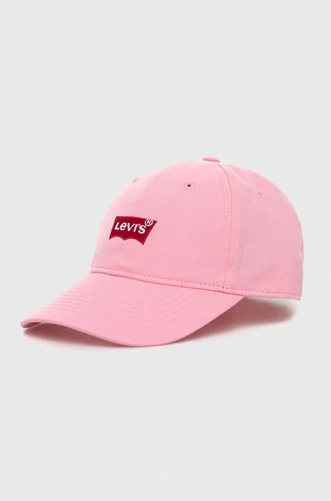 Дитяча шапка Levi's колір рожевий з аплікацією