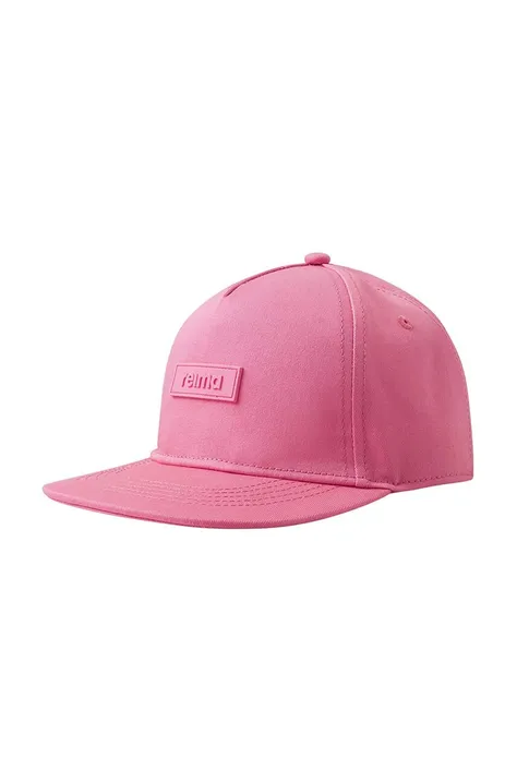 Детская хлопковая шапка Reima цвет розовый однотонная