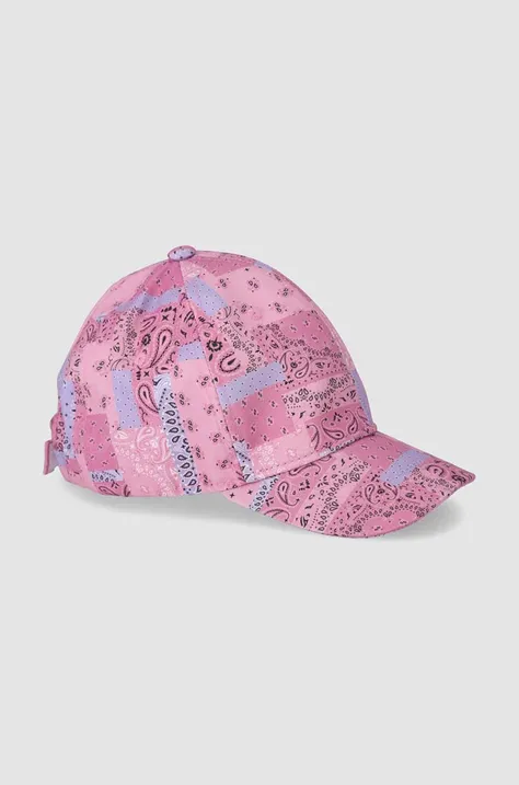 Coccodrillo czapka z daszkiem bawełniana dziecięca kolor różowy wzorzysta
