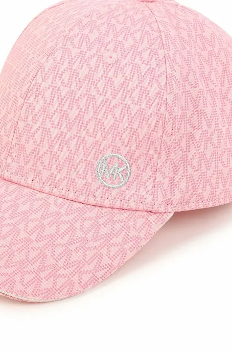Michael Kors czapka bawełniana dziecięca kolor różowy wzorzysta