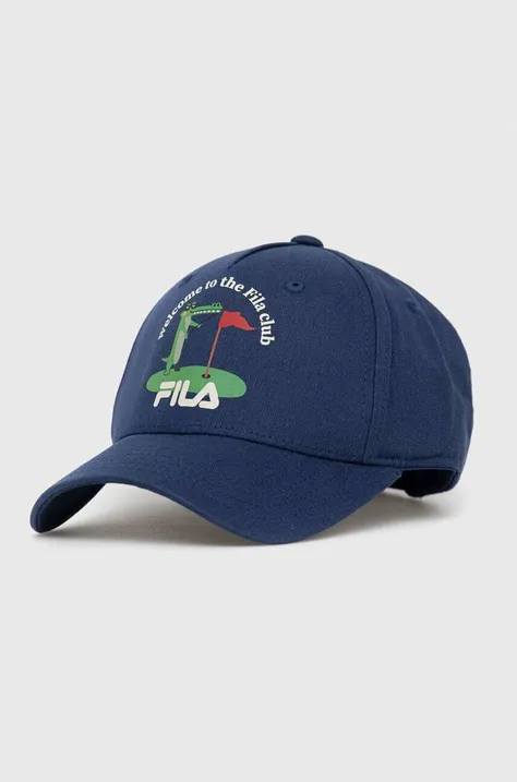 Παιδικό βαμβακερό καπέλο μπέιζμπολ Fila χρώμα: ναυτικό μπλε
