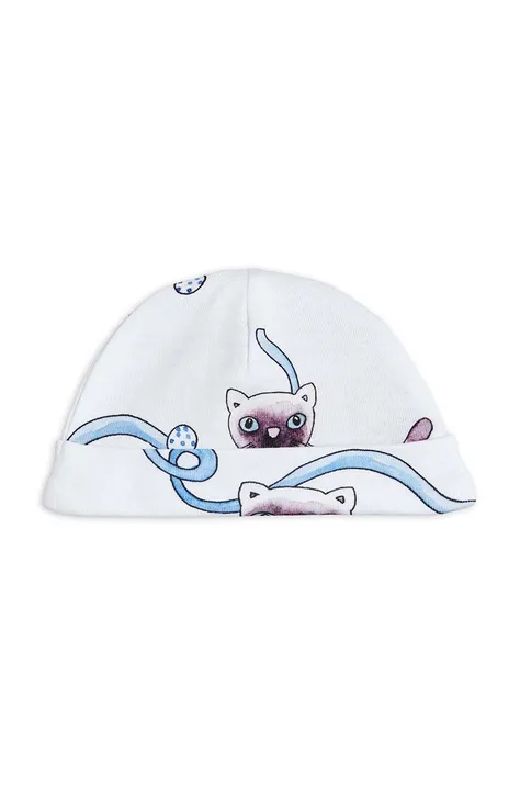 Pamučna kapa za bebe Mini Rodini boja: bijela, od tanke pletenine, pamučna
