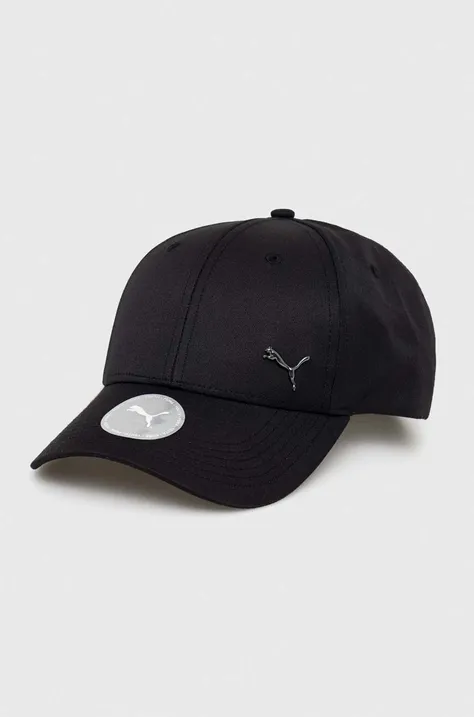 Παιδικό καπέλο μπέιζμπολ Puma PUMA Metal Cat Cap Jr χρώμα: μαύρο