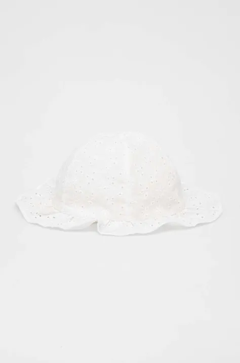 Παιδικό βαμβακερό καπέλο United Colors of Benetton χρώμα: άσπρο