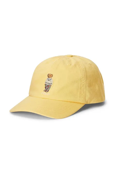 Παιδικό βαμβακερό καπέλο μπέιζμπολ Polo Ralph Lauren χρώμα: κίτρινο