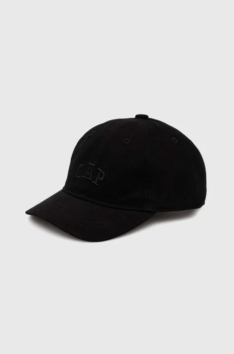 Otroška bombažna bejzbolska kapa GAP črna barva