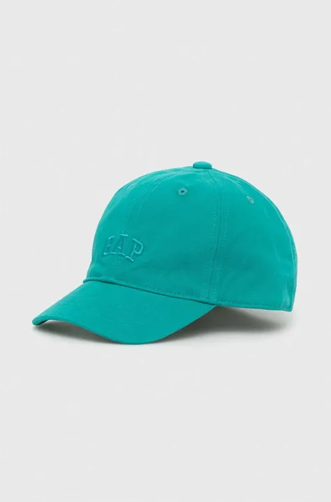 Otroška bombažna bejzbolska kapa GAP zelena barva