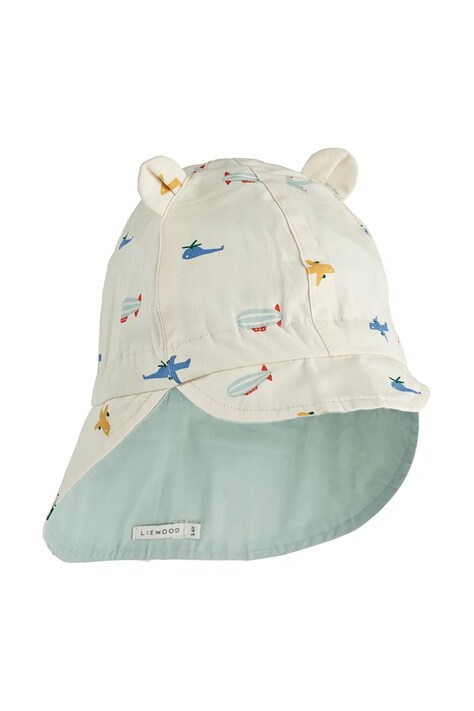 Αναστρέψιμο βαμβακερό σκουφί για παιδιά Liewood χρώμα: μπλε