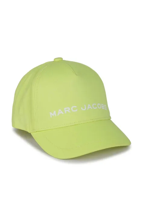 Детска памучна шапка Marc Jacobs в жълто с принт