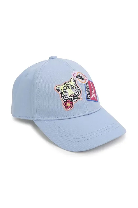 Kenzo Kids czapka dziecięca kolor niebieski z aplikacją