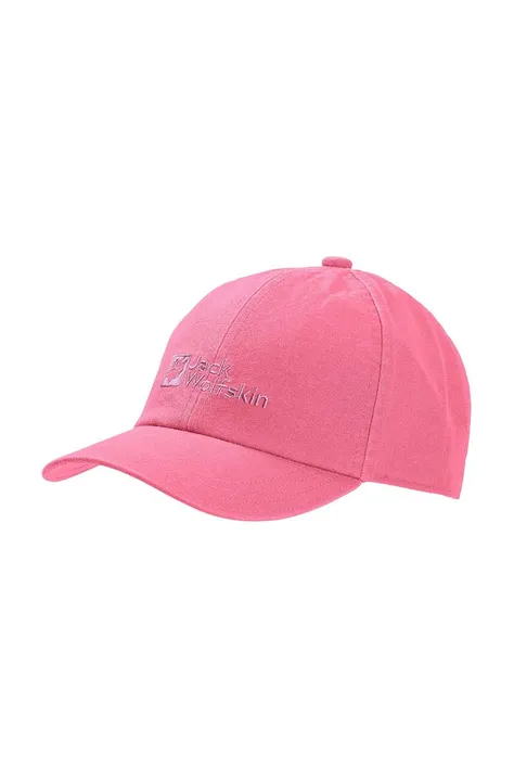 Дитяча кепка Jack Wolfskin BASEBALL CAP K колір рожевий з принтом