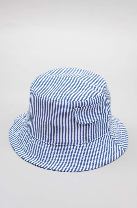 Детская хлопковая шляпа zippy цвет синий хлопковый