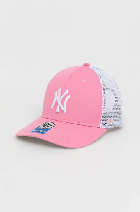 Детска шапка с козирка 47 brand в розово с десен