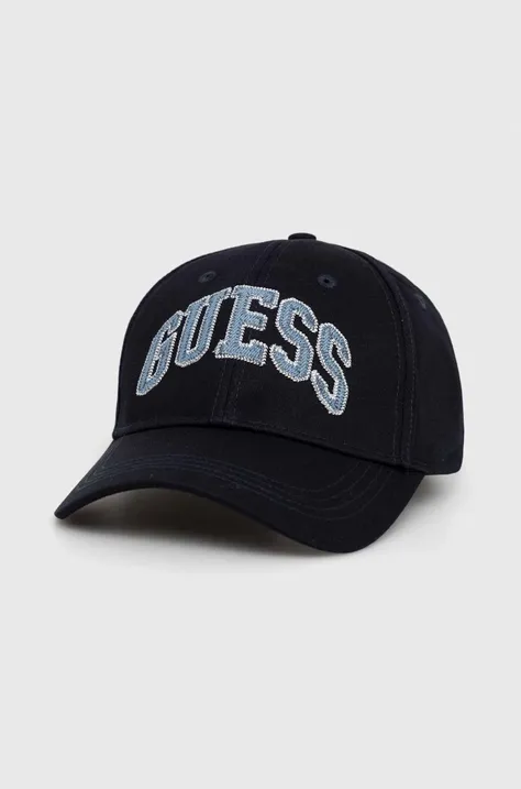 Kapa sa šiltom Guess boja: tamno plava, s aplikacijom