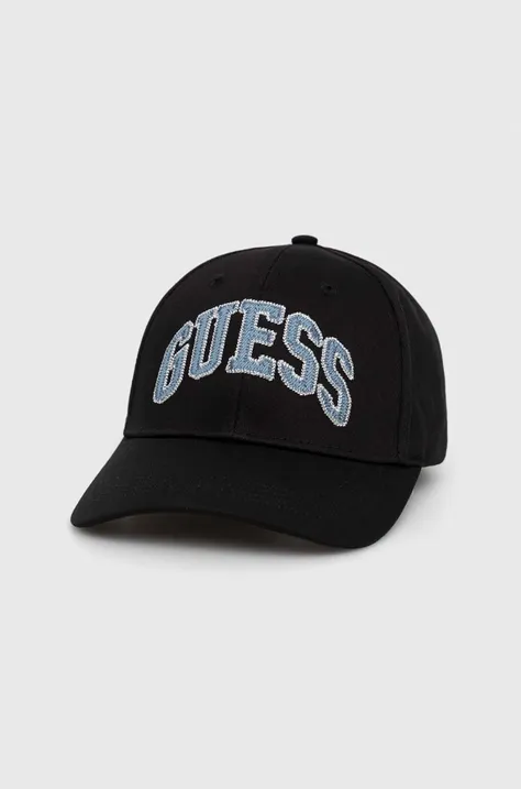 Kapa sa šiltom Guess boja: crna, s aplikacijom