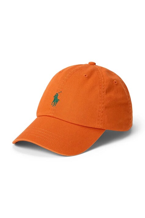 Polo Ralph Lauren Czapka z daszkiem bawełniana męska pomarańczowa 710667709