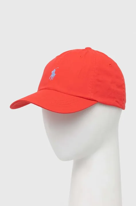Βαμβακερό καπέλο του μπέιζμπολ Polo Ralph Lauren χρώμα: κόκκινο