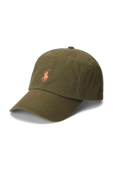 Polo Ralph Lauren czapka z daszkiem bawełniana kolor pomarańczowy gładka 710667709