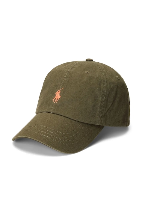 Polo Ralph Lauren czapka z daszkiem bawełniana kolor pomarańczowy gładka 710667709