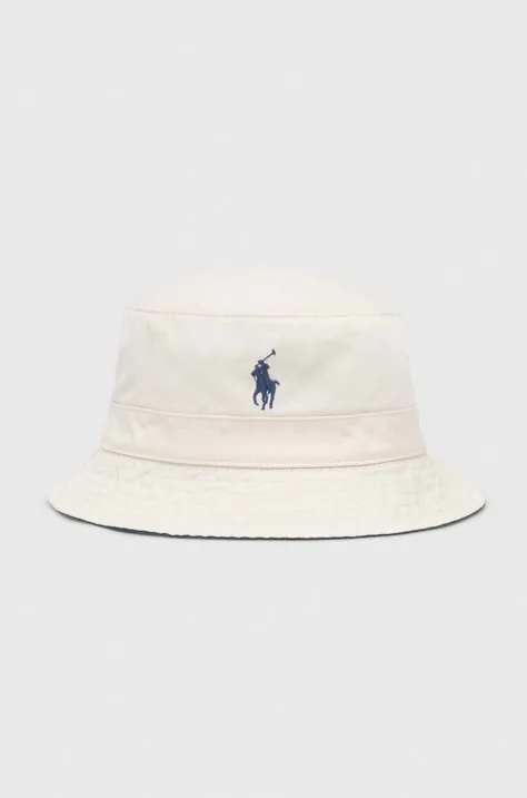 Bavlnený klobúk Polo Ralph Lauren béžová farba, bavlnený