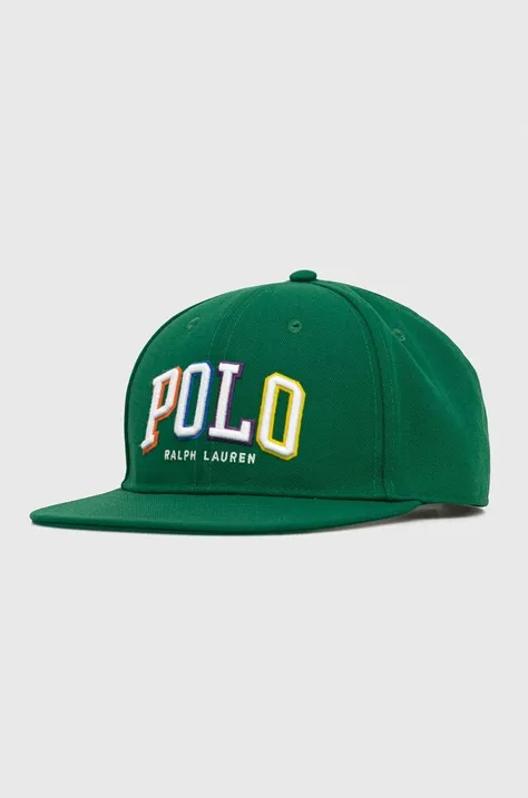 Кепка Polo Ralph Lauren колір зелений з аплікацією