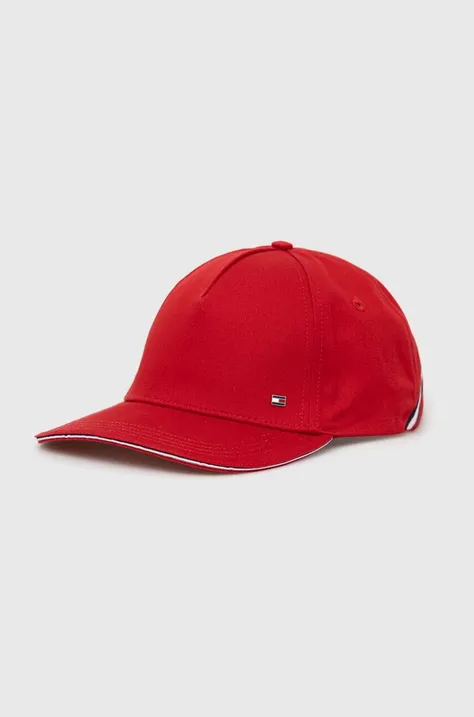 Βαμβακερό καπέλο του μπέιζμπολ Tommy Hilfiger χρώμα: κόκκινο