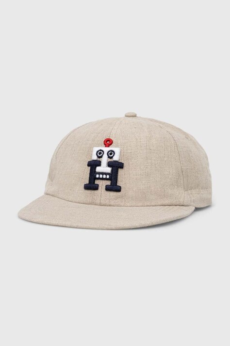 Tommy Hilfiger sapca culoarea bej, cu imprimeu