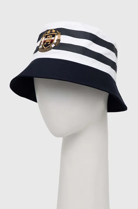 Pamučni šešir Tommy Hilfiger boja: tamno plava, pamučni