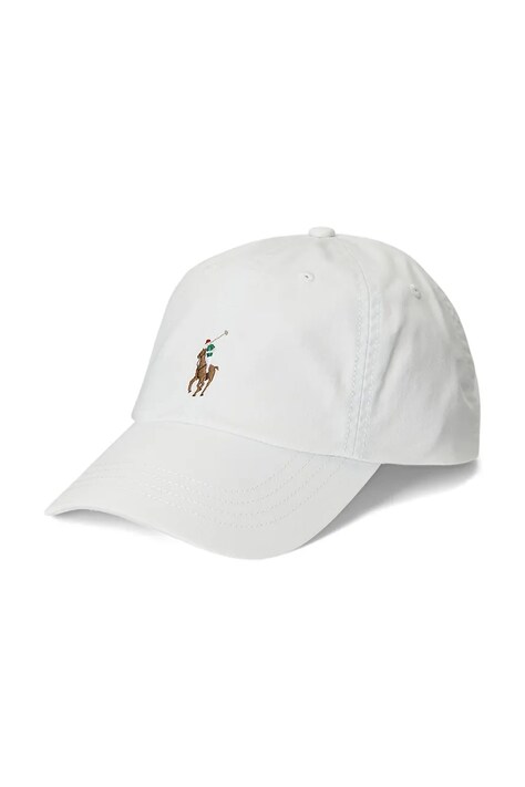 Polo Ralph Lauren czapka z daszkiem kolor biały gładka