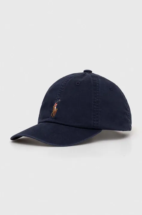 Polo Ralph Lauren czapka z daszkiem kolor granatowy gładka