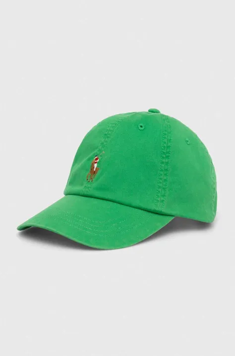 Kapa sa šiltom Polo Ralph Lauren boja: zelena, bez uzorka