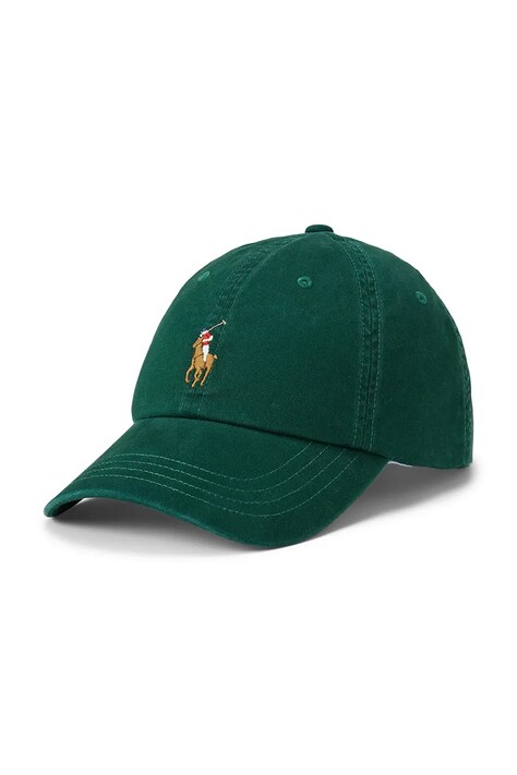 Polo Ralph Lauren Czapka z daszkiem z bawełną zielona 710834737