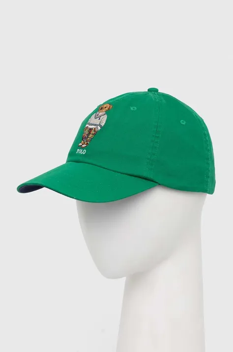 Βαμβακερό καπέλο του μπέιζμπολ Polo Ralph Lauren χρώμα: πράσινο