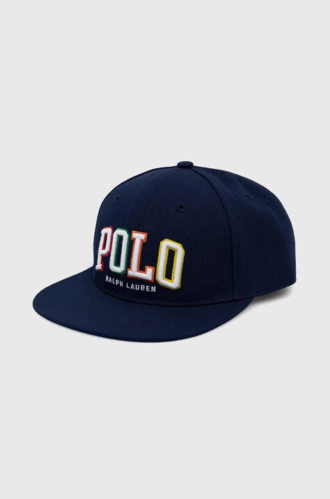 Polo Ralph Lauren sapca culoarea albastru marin, cu imprimeu