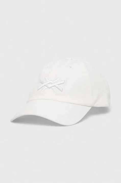 Βαμβακερό καπέλο του μπέιζμπολ United Colors of Benetton χρώμα: άσπρο