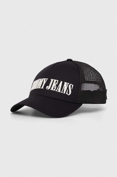 Tommy Jeans czapka z daszkiem kolor czarny z aplikacją