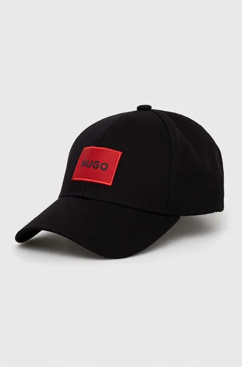HUGO șapcă de baseball din bumbac culoarea negru, cu imprimeu 50492745