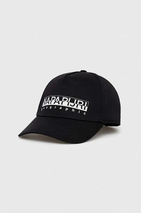 Napapijri șapcă culoarea negru, cu imprimeu NP0A4GAZ0411-NP041