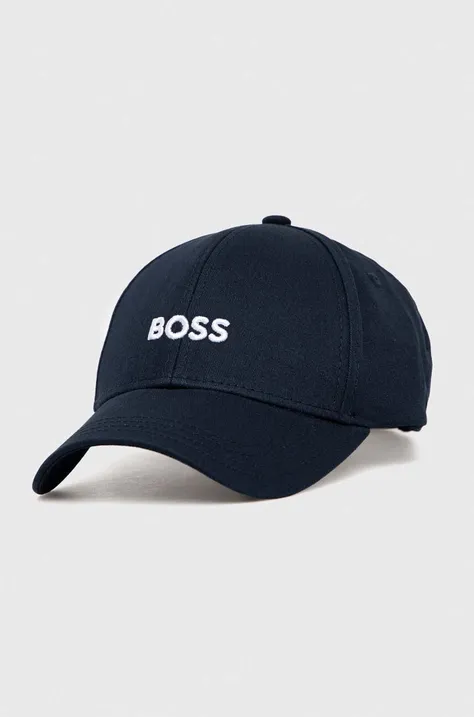 Памучна шапка с козирка BOSS