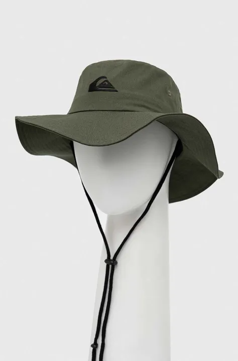 Bombažni klobuk Quiksilver zelena barva