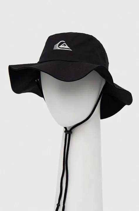 Pamučni šešir Quiksilver boja: crna, pamučni