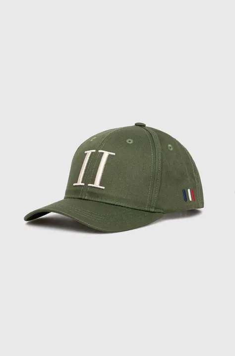 Les Deux czapka z daszkiem bawełniana kolor zielony z aplikacją