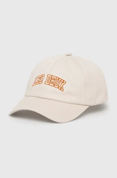 Βαμβακερό καπέλο του μπέιζμπολ Les Deux χρώμα: μπεζ