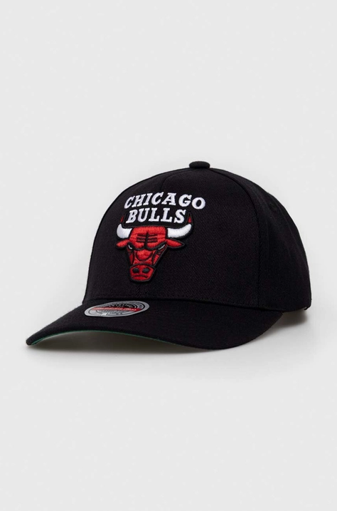 Mitchell&Ness czapka z daszkiem z domieszką wełny kolor czarny z aplikacją