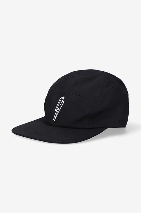 Βαμβακερό καπέλο του μπέιζμπολ Neil Barett χρώμα: μαύρο