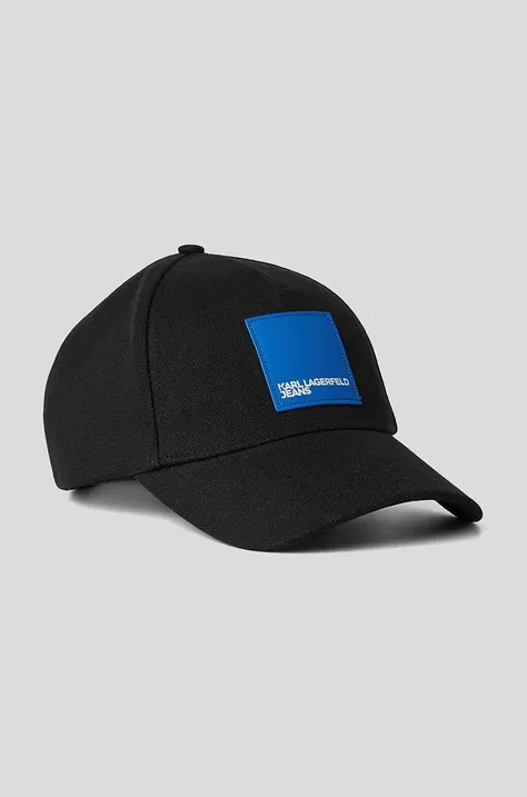 Βαμβακερό καπέλο του μπέιζμπολ Karl Lagerfeld χρώμα: μαύρο