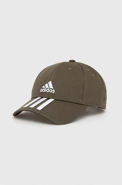 Βαμβακερό καπέλο του μπέιζμπολ adidas χρώμα: πράσινο