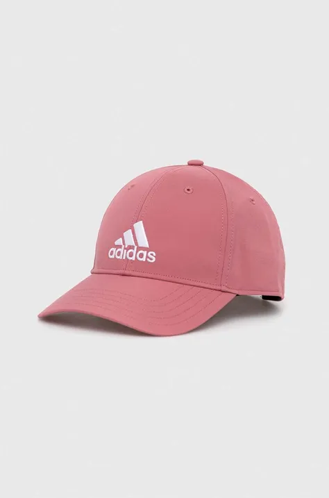Кепка adidas колір рожевий однотонна